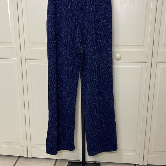 Women's Blue Rain Joan Glitter Knit Jumpsuit Navy Size Medium Spaghetti Strap - Picture 8 of 12